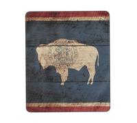 Wyoming State Flag Map Print Small Desk Pad,Rubber Base with Precision Stitched Edges,Perfect for Office,Gaming