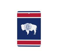 Wyoming State Flag Pattern Car Air Fresheners 6 Pcs Rectangle Hanging Aromatherapy Tablets Scented Fresheners For Bedroom Bathroom