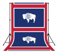 Wyoming State Flag Print 5x7ft Backdrop Curtain With Hanging Pocket Back Drop Photography Accessories For Live Streaming