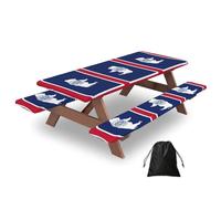 Wyoming State Flag Print Camping Essentials Waterproof Camping Table And Bench Cover With Drawstring Bag 183 Cm