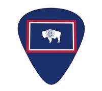 Wyoming State Flag print Celluloid Guitar Plectrums for Acoustic Guitar Bass,Guitar Picks with Organizer Box