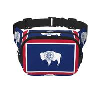 Wyoming State Flag print Fanny Pack Purse with Adjustable Strap Square Double Layer Waist Bag Belt Unisex Everywhere