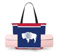 Wyoming State Flag Print Ladies Handbag Multi Purpose Casual Bag Durable Camping Bag Hiking Bag for Workout Beach Travel
