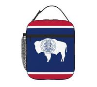 Wyoming State Flag Print Lunch Bag for Office Work Picnic Insulated Lunch Box Reusable Lunchbox Bag for Adults