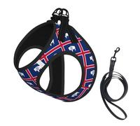 Wyoming State Flag Print Pet Supplies Adjustable Step-In Flex Breathable Mesh Dog Harness For Small Medium Dogs, S-L