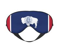 Wyoming State Flag Print Soft Eye Mask – Elastic Nighttime Shade, Light-Proof Blindfolds for Plane, Yoga, Travel