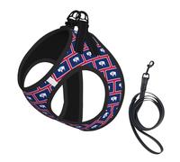 Wyoming State Flag Print Step in Dog Harness and Leash Set,Adjustable Reflective Harness for Small Dogs Cats