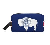 Wyoming State Flag Print Travel Toiletry Bag,Makeup Bag,Cosmetic Bag,Hanging Tolietry Bag for Women Men,Gym Daily