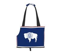 Wyoming State Flag Small pet carrier suitable for shopping malls airplanes buses and subways