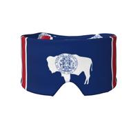 Wyoming State Flag Unisex Side Sleeping Headband, Sleeping Eye Mask and Ear Muffs, (26.8 * 4.3 inches), Indoor and Outdoor Travel Yoga Adjustable Comfort Eye and Ear Muffs,