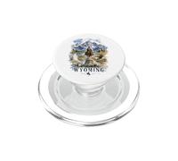 Wyoming Watercolor Cowboy Wilderness Landscape Design PopSockets PopGrip for MagSafe