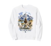Wyoming Watercolor Cowboy Wilderness Landscape Design Sweatshirt