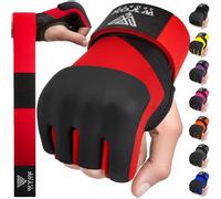 WYOX Gel Boxing Hand Wraps Inner Gloves for Men & Women, 80cm Quick Wrist Straps, Padded Knuckle Protection for Muay Thai Kickboxing, Hand Wraps for Boxing & Martial Arts (Red, L/XL)