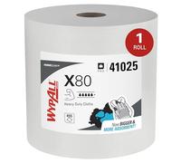 WypAll 41025 X80 Shop Towels, Jumbo Roll, 12 1/2w x 13.4l, White