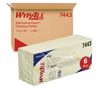 WypAll Cleaning Cloths 7443, Yellow Colour Coded Wipes, Food Preparation, 1 Ply - Durable and Absorbent, Disinfecting Cloths, Lightweight Design - 6 Packs x 50 (300 Total)