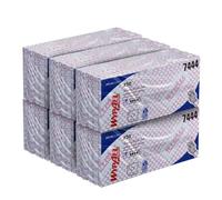 WypAll Cleaning Cloths, Red Colour Coded Wipes, Food Contact Approved, 1 Ply - Durable and Absorbent, for Workplace Hygiene, 6 Packs x 50 (300 Total), Model Nr. 7444