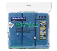 WYPALL Cloths w/Microban, Microfiber, 15 3/4 x 15 3/4, Blue, 6/Pack