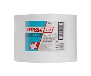 WypAll L10 Extra Wiper Roll 7141 - Large Roll Wiping Paper - 1 Roll x 1,500 White Paper Wipers