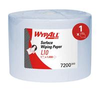 Wypall L10 Surface Wiping Paper Roll 7200 Blue Jumbo Roll For Light-Duty Tasks, Airflex Technology, Compatible With