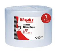 WypAll L10 Surface Wiping Paper Roll - Blue Jumbo Roll for Light-Duty Tasks, Airflex Technology, Compatible with Kimberly-Clark Dispensers - 1 Roll x 1,000 Paper Wipes (1,000 Total), Model-Nr. 7200