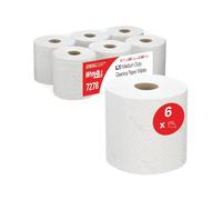 Wypall L20 Cleaning And Maintenance Wiping Paper 7278-2 Ply Centrefeed Rolls - 6 Rolls X 400 White Paper Wipers (2,400 Total)