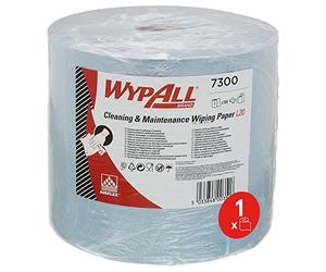 WypAll® L20 Wiping Paper 7300, Blue 2-Ply Jumbo Roll for Cleaning & Maintenance Tasks - 1 Roll x 500 Sheets