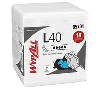 WypAll L40 Disposable Paper Wipers 7471 - Extra Absorbent Industrial Cleaning Towels - Fast Absorption, Soft White Quarter Fold Cloths - Multi-Surface Wiping - 18 Packs x 56 Sheets (1,008 Total)