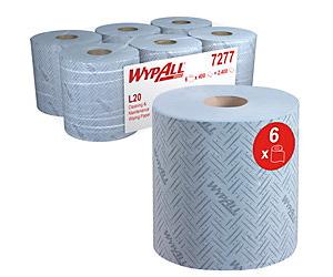 WYPALL Wipe Roll L20 2-ply Central Extraction Blue 6 Rolls of 400 Sheets