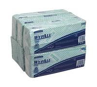 WypAll X50 Colour Coded Cleaning Cloths 7442, Green Food Contact Wiping Cloths, Hydroknit Technology, 6 Packs x 50 Interfolded Wipes (300 Total)