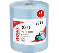 WypAll X60 General Clean Large Multi-Task Cleaning Cloths 1 Ply 8371 1 Blue Roll x 500 Sheets