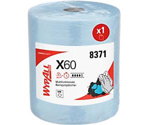 WypAll X60 General Clean Large Multi-Task Cleaning Cloths 1 Ply 8371 1 Blue Roll x 500 Sheets