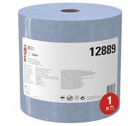 WypAll X90 Power Clean Heavy Duty Cloths 12889, Reusable, High Absorbency, Solvent Resistant, 2-Ply Roll Format, 1 Large Blue Roll x 450 Wipers (450 Total)