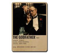 WYPrefer The Godfather Metal Plaque Marlon Brando Al Pacino Movie Film Poster Tin Sign, Vintage Custom Metal Tin Sign 8 X 12 Inches