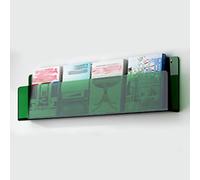 WYQXTY Acrylic Wall Mounted Floating Bookshelf Rack Acrylic Wall-Mounted Magazine Holder Brochure Rack Multicolor 40-120cm Width 1/2/3 Pack(1 Pack Green,W 60cm/23.6IN)