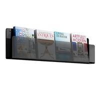 WYQXTY Acrylic Wall Mounted Floating Bookshelf Rack Acrylic Wall Mounted Magazine Rack And Adjustable Brochure Holder Multicolor 40-120cm(Grey,80cm)