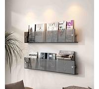 WYQXTY Acrylic Wall Mounted Floating Bookshelf Rack Acrylic Wall-Mounted Magazine Rack Floating Shelves Multicolor 50-100cm(Grey,70CM)