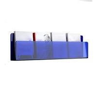WYQXTY Acrylic Wall Mounted Floating Bookshelf Rack Acrylic Wall-Mounted Magazine Rack Multicolor 40-120cm 1/2/3 Tier(Blu,LENGTH 40CM/15.7IN)