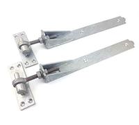 Wyre Direct Adjustable Gate Hinges Pair 350mm 14" Galvanised Heavy Duty Hook and Band Stable