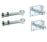 Wyre Direct Gate Hinge Hook Brackets Galvanised with 150mm Eye Bolts Square 4" X 4" 19mm Pin