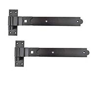 Wyre Direct Gate Hinges Cranked 600Mm 24" Pair Black Heavy Duty Hook And Band Stable Farm