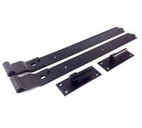 Wyre Direct Heavy Duty Cranked Gate Hinges - Black Steel, 750mm (30"), 1 Pair