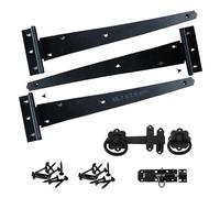 Wyre Direct Modern Black Steel Garden Gate Hinges & Latch - Heavy Duty, Black Finish, Door Mount, 1 Count