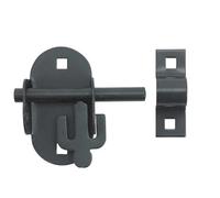 Wyre Direct Oval Pad Bolt - Gate Lock for Secure & Sturdy Closure, Black Gate Bolt Ideal for Wooden Gates, Stable Door Bolt, Bolt Lock for Gate - Reliable Shed Bolts for Doors & Gate Bolts Set (4inch)