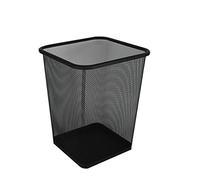 WYRKYP Trash Bin,Wastebasket Trash Can Metal Mesh Trash Can Wrought Iron Trash Bin Kitchen Without Lid Bedroom Office Rubbish Organizer Waste Bins for Bathrooms Home Offices,Black Square,Large