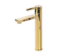 WYRKYP Water-Tap,Rotatable Style Black Bathroom Faucet Polished & Brushed Gold Hot & Cold Waterxer Tap Brass Material Basin Faucet|Basin Faucets/Polish Gold Tall