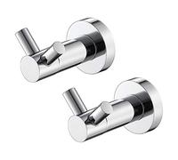 WYRKYP Water-Tap,Shower Set Towel Hooks Chrome Wall Towel Hooks Sus Coat Hook Round Bathroom Robe Hook Modern Wall Hook for Bathroom Bedroom Kitchen Hotel Pool/2 Pack