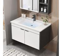 WYRNOBRX 36 Inch Floating Bathroom Vanity with Sink Wall Large Wash Basin with Soft-Close System Cabinet Sinks Modern Storage Cabinet for Home Hotel Vanity Cabinet,Gray,L61*H45*W47