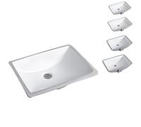 WYRNOBRX Bathroom Vessel Sink Rectangular Ceramic Sink Countertop Vanity Basin White Porcelain Art Basin Modern Trough Above Counter Bowl with Overflow No Accessories Included,White,L20*W15*H8