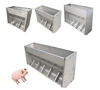WYRNOBRX Poultry Feeder, Hog Feeder, Large Chicken Feeders Automatic Chicken Feed Feeding Outdoor Stainless Dispenser for Chicken Duck Hog Sheep,Silver,L90*H55*W35
