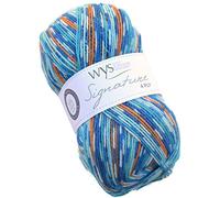 WYS Bluefaced Leicester Wool "Signature 4ply Sock Wool Sock Yarn 844 - Kingfisher, 100g | Dk Yarn/Wool - selfpattern with Blue Faced Leicester Wool